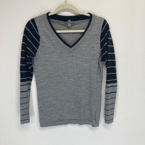 Smartwool 100% merino wool gray black sweater medium